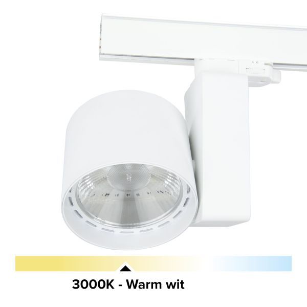 B-Railspot wit, 26W, 2800 lumen, 3000K, 30°, dimbaar