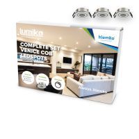Compleet Venice pakket met 3x Venice COB LED spots 3000K, dimbaar