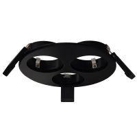 Verona inbouwarmatuur, rond, 3voudig, 120mm, zwart