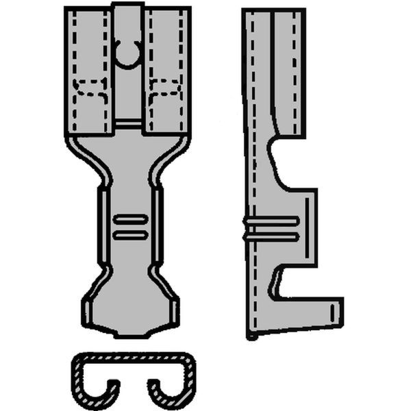 F-krimp Ongeïsoleerde Vlakstekerhuls 2,8x0,8mm voor kabel 0,