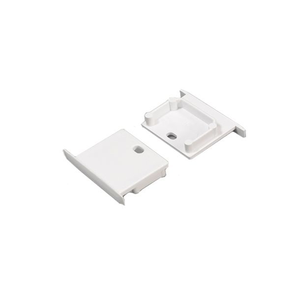 Eindkap voor Profiel 20 inbouw, met gat, wit