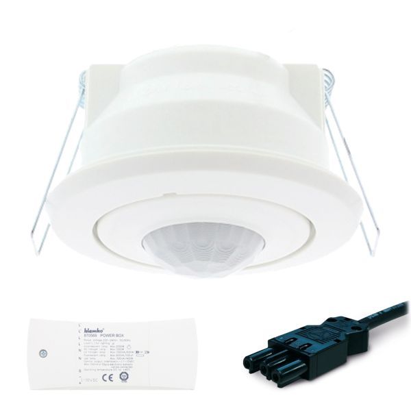 Aanwezigheidsmelder plafond PIR, 2200W, 8M, 50m2, 1-10V, Wieland
