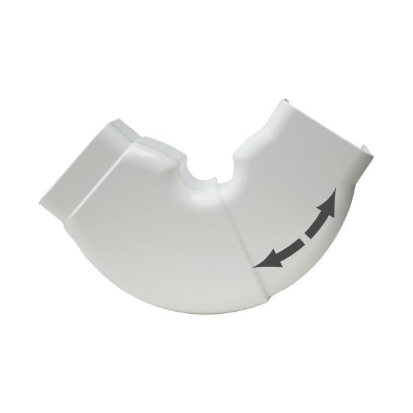 Beweegbare platte bocht 90x65mm, wit