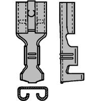 F-krimp Ongeïsoleerde Vlakstekerhuls 2,8x0,8mm voor kabel 0,