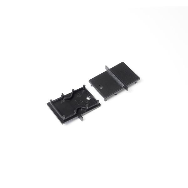 Eindkap voor Profiel 20 inbouw met afdekking E7, zwart