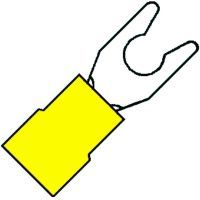 Geïsoleerde Klemvorkkabelschoen M4 voor draad 4,0-6,0 mm²