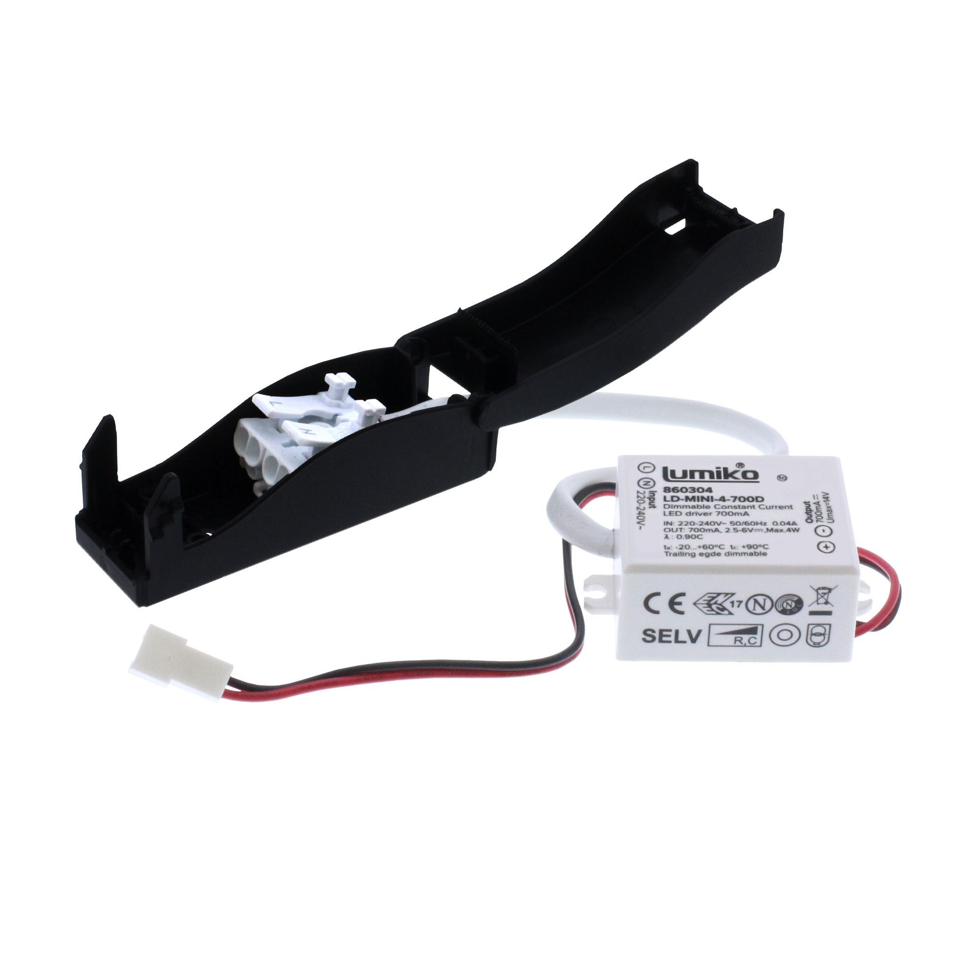 Mini LED driver dimbaar 4W-700mA met aansluitbox | 860304 | Lumiko