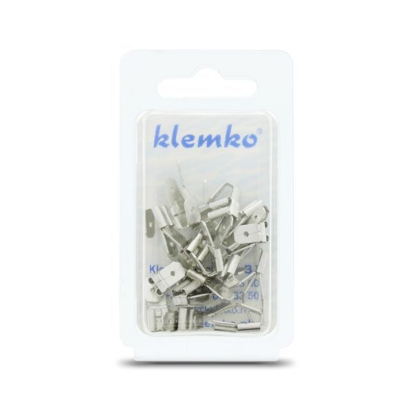 Klemko blister ongeïsoleerde vlakstekerhuls met tab, plat 6,3 x 0,8 mm 25 stuks | 172270