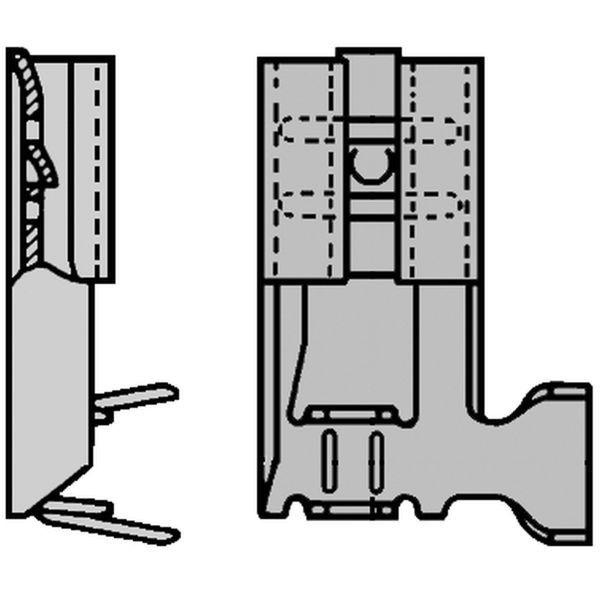 F-krimp Ongeïsoleerde haaks Vlakstekerhuls 6,3x0,8mm voor ka