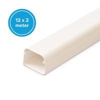 Leidingkanaal airco 65x50mm, wit, 12x2 mtr, Doos