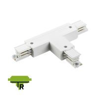 3 fase rails - T connector rechts (65x95 mm) wit (RAL9010)