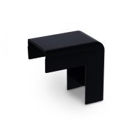 Buitenbocht met bodemstuk 25x13mm zwart