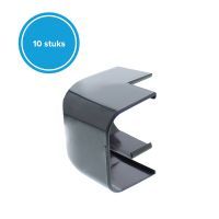 Ronde buitenbocht 125x75mm antraciet grijs, 10 stuks zonder folie