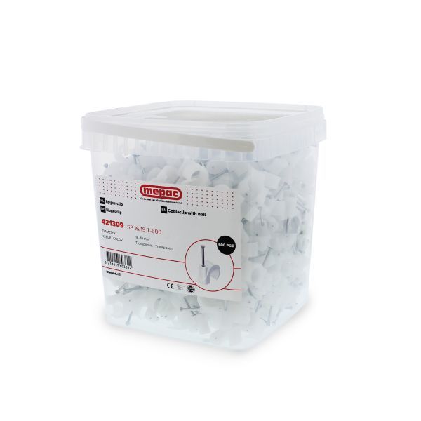 Spijkerclip 16/19mm transparant grootverpakking 600 stuks