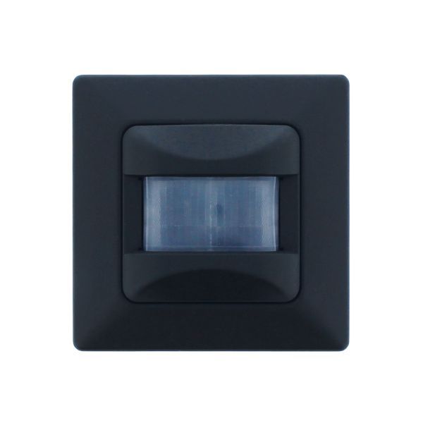 Muur bewegingsmelder, LED 5-100W, 2-draads, 50x50/55x55, Zwart