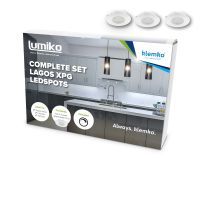 Compleet Lagos pakket met 3x Lagos XPG LED spots 3000K, dimbaar