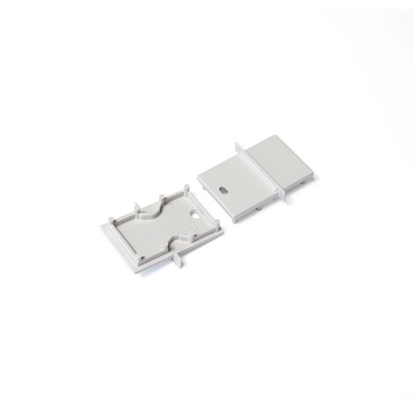 Eindkap voor Profiel 20 inbouw met afdekking E7, zilvergrijs