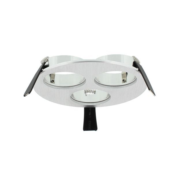 Verona inbouwarmatuur, rond, 3voudig, 200mm, aluminium