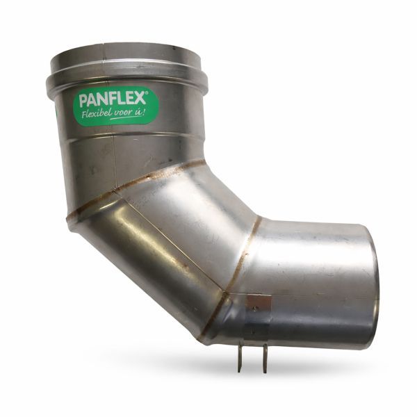 Panflex schachtbocht 90 met INOX adapter met oog RVS D50-80mm L500mm