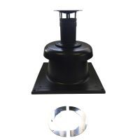 Schoorsteendakkap concentrisch kunststof zwart D100mm