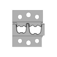 Wezag inzetmatrijs voor adereindhulzen, 35 - 50mm²