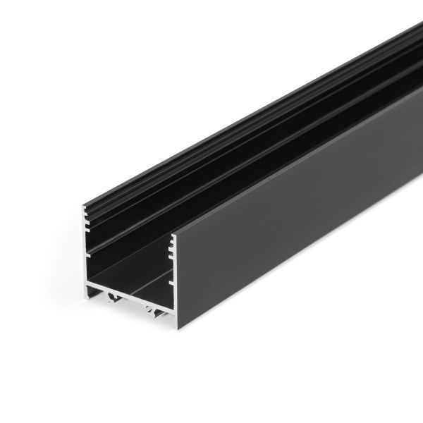 Profiel 30, type 30-02 opbouw recht, zwart, 2 meter