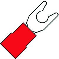 Geïsoleerde Klemvorkkabelschoen M5 voor draad 0,5-1,5 mm²