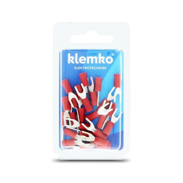 Klemko blister geïsoleerde vorkkabelschoen M3,5 0,5-1,5mm² PVC | 170210