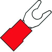 Geïsoleerde Klemvorkkabelschoen M4 voor draad 0,5-1,5 mm²