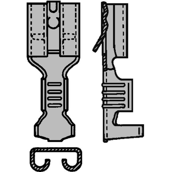 F-krimp Ongeïsoleerde Vlakstekerhuls + lip 2,8x0,8mm voor ka