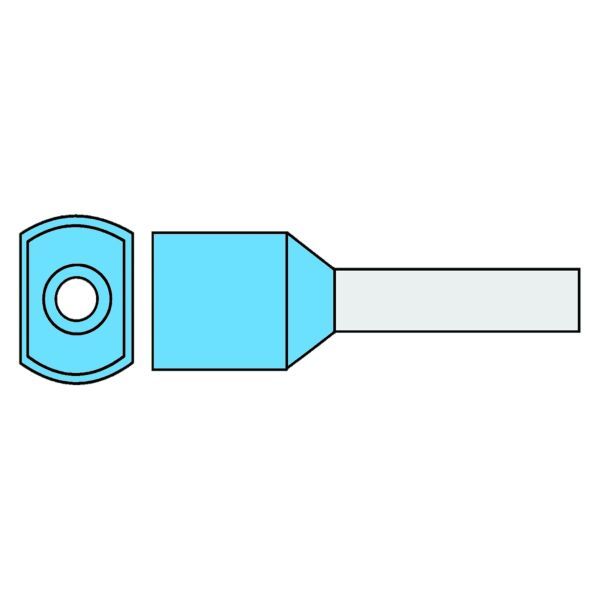 Klemko geïsoleerde twin adereindhuls 0,25 mm² afwijkende kleur blauw penlengte 8mm 500 stuks | 726485