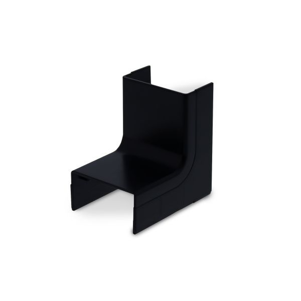 Binnenbocht met bodemstuk 25x13mm zwart