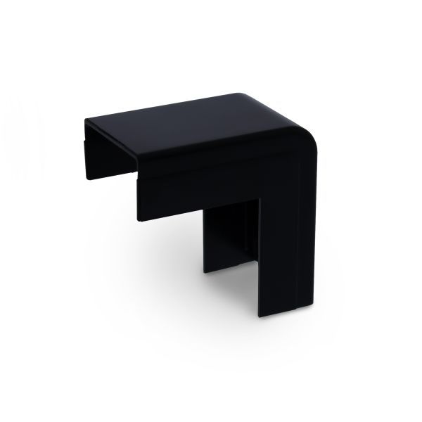 Buitenbocht met bodemstuk 25x13mm zwart