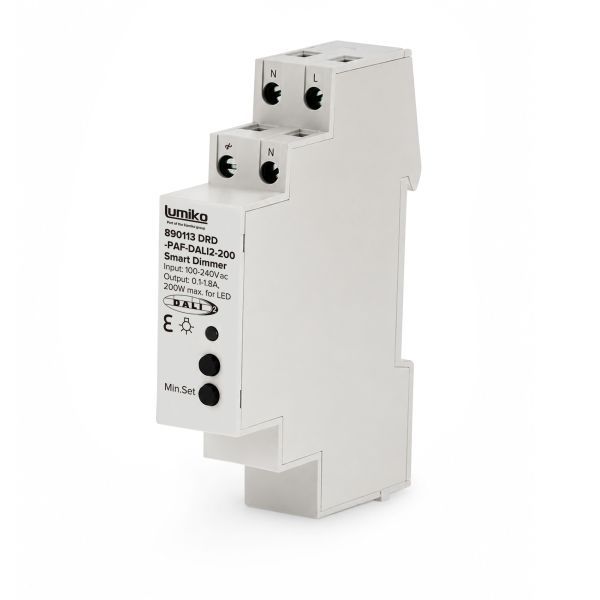 Lumiko DINrail dimmer DALI2, 200W LED, Fase afsnijding, Puls | 890113