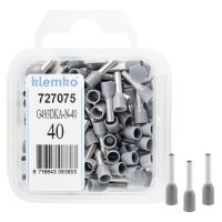 Klemko geïsoleerde adereindhuls 4 mm² in DIN kleur grijs penlengte 10mm 40 stuks | 727075