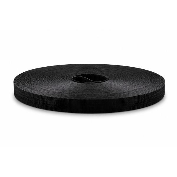 Klittenband tweezijdig scheurbaar 13mm zwart - rol van 22,5m