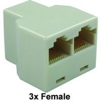 Klemko Modulair T stuk 3x female RJ11 recht | 183410