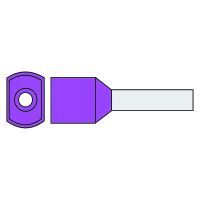 Klemko geïsoleerde twin adereindhuls 0,25 mm² standaard type paars penlengte 8mm 500 stuks | 720485