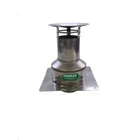 Dakkap HR Waterdicht COMPLEET RVS D50mm met Dakplaat vierkant