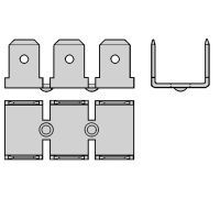 Tab voor Vlakstekerhuls 6,3x0,8 boutgat M0 H=90° staal verni