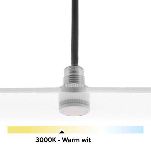 Witte mini LED IP67, 11mm, 0,5W, 3000K, diffuus