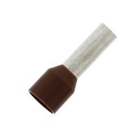 Klemko geïsoleerde adereindhuls 10 mm² standaard type bruin penlengte 18mm 100 stuks | 720092