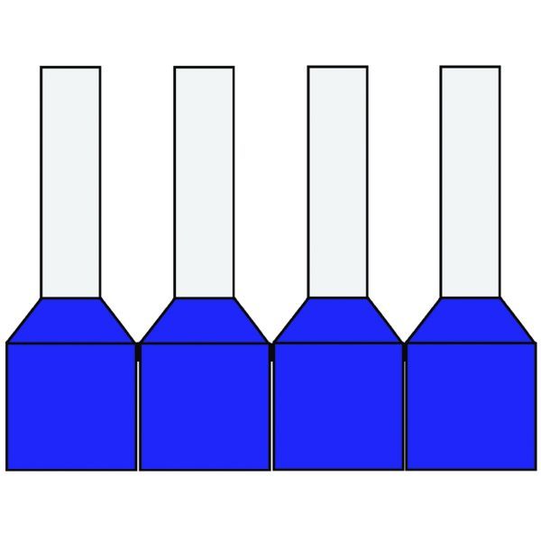 Klemko geïsoleerde adereindhuls blauw 2,5 mm² penlengte 8mm in afwijkende kleur in dispenser 500 stuks | 728340