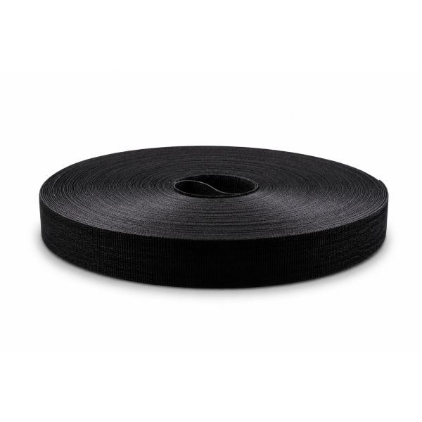 Klittenband tweezijdig 19mm zwart - rol van 22,5m