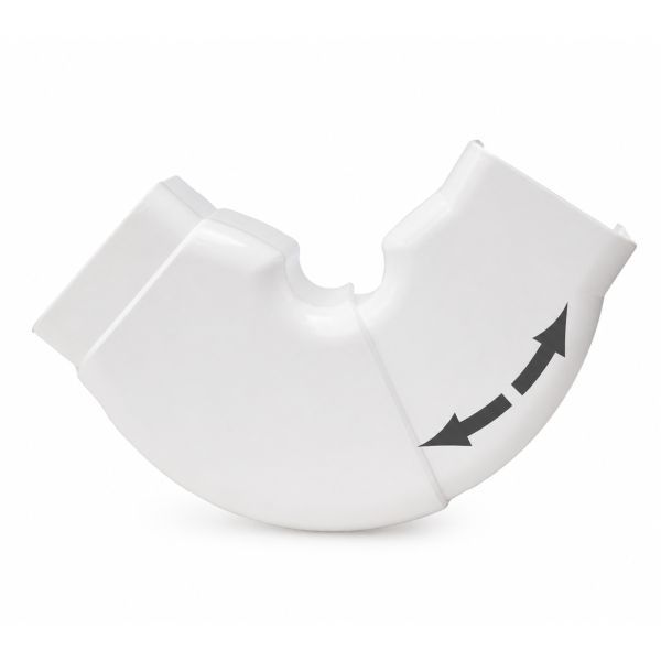 Canalit beweegbare platte bocht voor leidingkanaal airco en warmtepomp wit RAL9010 125x75mm - 8 stuks zonder folie | 942470-B