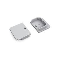 Eindkap voor Profiel 20 trimless/stuc, zilvergrijs, met gat