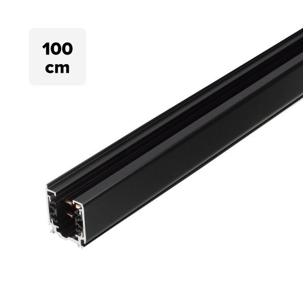 3 fase rails - rail 100cm, zwart (RAL9005)