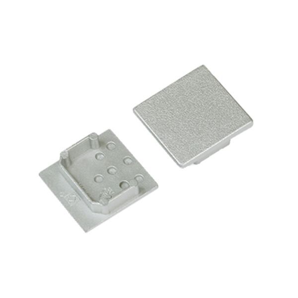 Eindkap voor Profiel 20 opbouw, zilvergrijs