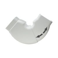 Beweegbare platte bocht 90x65mm, wit