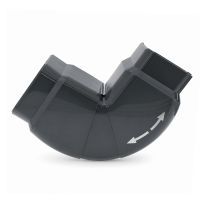 Canalit beweegbare platte bocht voor leidingkanaal airco en warmtepomp antraciet grijs RAL7016 125x75mm - 8 stuks zonder folie | 942472-B